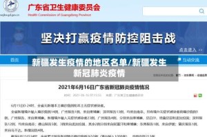 新疆发生疫情的地区名单/新疆发生新冠肺炎疫情