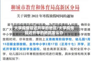 大学疫情延迟开学的地区/大学疫情延迟开学的地区怎么办