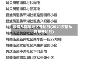 疫情从哪些地区开始的(2021疫情从哪里开始的)