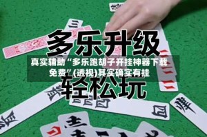 真实辅助“多乐跑胡子开挂神器下载免费”(透视)其实确实有挂