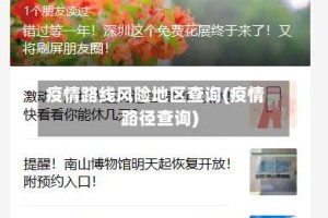 疫情路线风险地区查询(疫情路径查询)