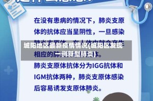 城阳地区最新疫情情况(城阳区发现一例新型肺炎)
